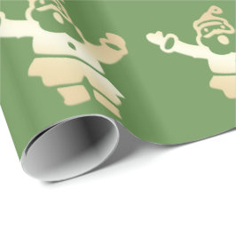 Elegantes Gold und grünes Weihnachtsmuster Geschenkpapier