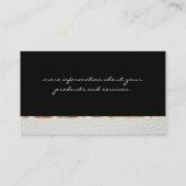 Elegantes Gold und Ledertrimm Visitenkarte (Rückseite)