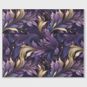 Elegantes Gold und Lila botanisches Blumenfestival Geschenkpapier (Flach)