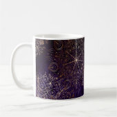 Elegantes Gold und Lila Mandala-Muster Kaffeetasse (Links)