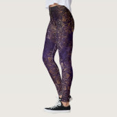 Elegantes Gold und Lila Mandala-Muster Leggings (Links)