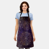 Elegantes Gold und Lila Mandala-Muster Schürze (Getragen)