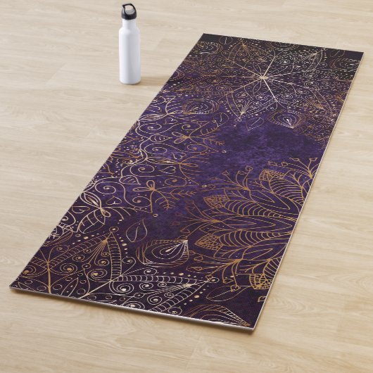 Elegantes Gold und Lila Mandala-Muster Yogamatte (Beispiel)