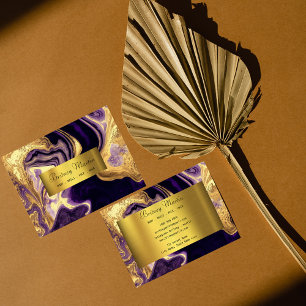 Elegantes Gold und lila Visitenkarte