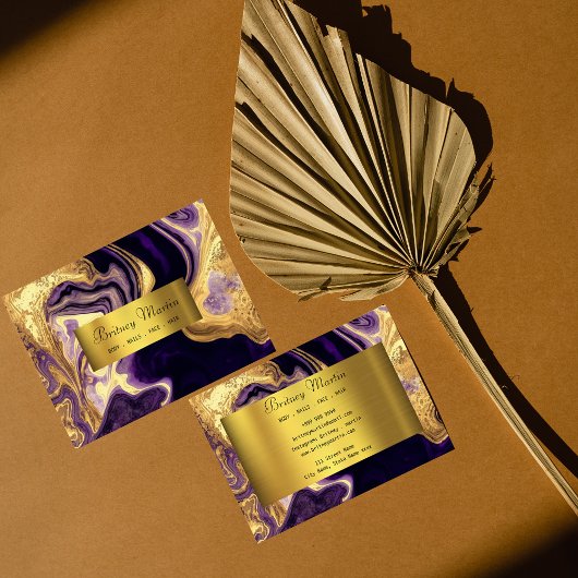 Elegantes Gold und lila Visitenkarte