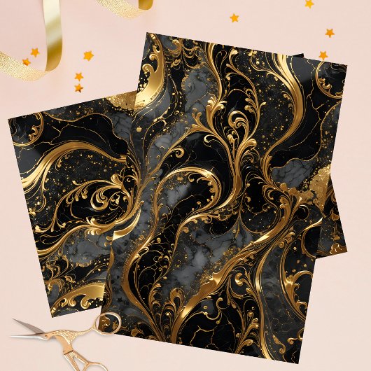 Elegantes Gold und Marmor Seidenpapier