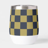 Elegantes Gold- und Navy-Blue-Checkered-Muster (Rückseite)