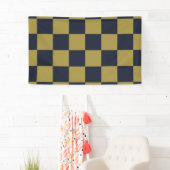 Elegantes Gold- und Navy-Blue-Checkered-Muster Banner (Insitu)