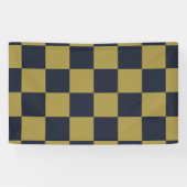 Elegantes Gold- und Navy-Blue-Checkered-Muster Banner (Horizontal)
