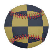 Elegantes Gold- und Navy-Blue-Checkered-Muster Baseball (Rückseite)