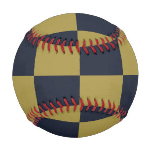 Elegantes Gold- und Navy-Blue-Checkered-Muster Baseball