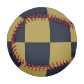 Elegantes Gold- und Navy-Blue-Checkered-Muster Baseball (Vorderseite Links)