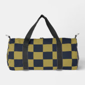 Elegantes Gold- und Navy-Blue-Checkered-Muster Duffle Bag (Vorderseite)