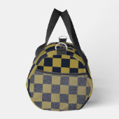 Elegantes Gold- und Navy-Blue-Checkered-Muster Duffle Bag (Rechts)