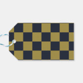 Elegantes Gold- und Navy-Blue-Checkered-Muster Geschenkanhänger (Rückseite Horizontal)