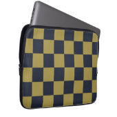 Elegantes Gold- und Navy-Blue-Checkered-Muster Laptopschutzhülle (Vorne Rechts)