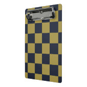 Elegantes Gold- und Navy-Blue-Checkered-Muster Mini Klemmbrett (Gewinkelt2)