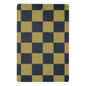 Elegantes Gold- und Navy-Blue-Checkered-Muster Mini Klemmbrett (Rückseite)