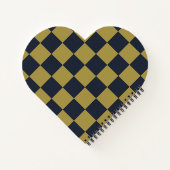 Elegantes Gold- und Navy-Blue-Checkered-Muster Notizblock (Rückseite)