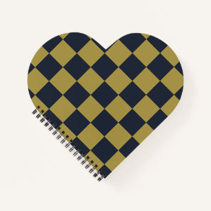 Elegantes Gold- und Navy-Blue-Checkered-Muster Notizblock