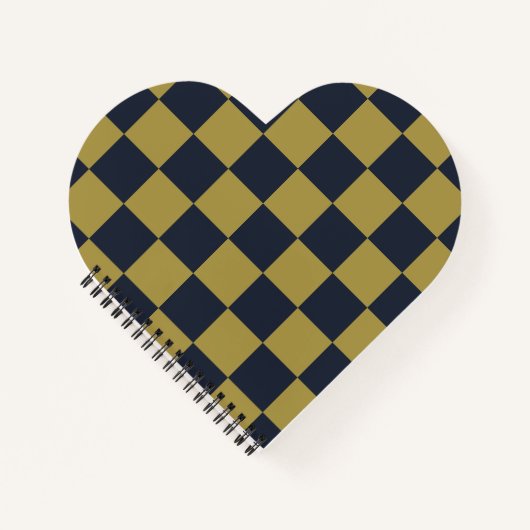 Elegantes Gold- und Navy-Blue-Checkered-Muster Notizblock (Vorderseite)