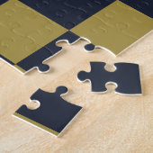 Elegantes Gold- und Navy-Blue-Checkered-Muster Puzzle (Seite)