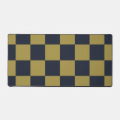 Elegantes Gold- und Navy-Blue-Checkered-Muster Schreibtischunterlage (Vorderseite)