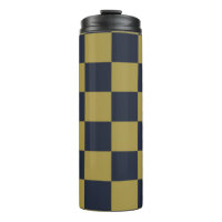 Elegantes Gold- und Navy-Blue-Checkered-Muster