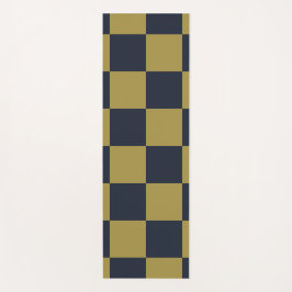 Elegantes Gold- und Navy-Blue-Checkered-Muster Yogamatte