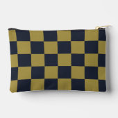 Elegantes Gold- und Navy-Blue-Checkered-Muster Zubehörtasche (Rückseite)