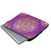 Elegantes Gold und Purpel Mandala Muster Laptopschutzhülle (Vorne Knopf)
