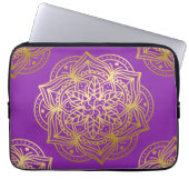 Elegantes Gold und Purpel Mandala Muster Laptopschutzhülle (Vorderseite)