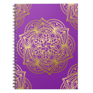 Elegantes Gold und Purpel Mandala Muster Notizblock