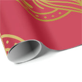 Elegantes Gold und Red Mandala Muster Geschenkpapier (Rolleneckpunkt)