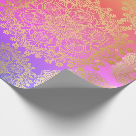 Elegantes Gold- und Regenbogenmuster Geschenkpapier (Ecke)