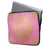 Elegantes Gold und Rosa Mandala Muster Laptopschutzhülle (Vorderseite Links)