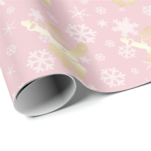 Elegantes Gold und rosa Weihnachtsgeschenk Geschenkpapier