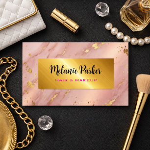 Elegantes Gold und rosafarbenem Marmor Glitter Visitenkarte