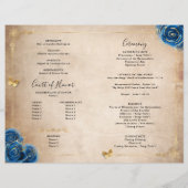 Elegantes Gold und Royal Blue Quinceanera Programm (Rückseite)