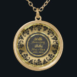 Elegantes Gold und Schwarz 50. Hochzeitstag Vergoldete Kette<br><div class="desc">Elegantes Gold und Schwarz 50. Hochzeitstag</div>