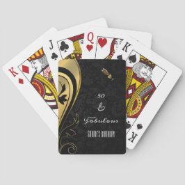 Elegantes Gold und Schwarz 50 und fabelhafter Gebu Spielkarten