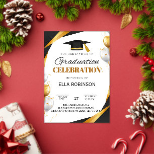 Elegantes Gold und Schwarz Acryleinladungen