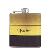 Elegantes Gold und Schwarz Flachmann (Vorderseite)