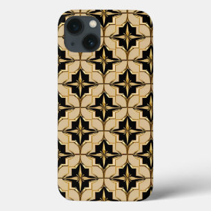 Elegantes Gold- und Schwarz-Geometrisches Muster Case-Mate iPhone Hülle