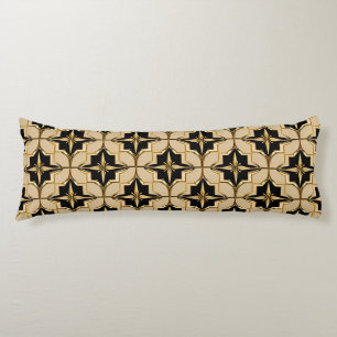 Elegantes Gold- und Schwarz-Geometrisches Muster Seitenschläferkissen