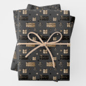 Elegantes Gold und Schwarz Moderne Weihnachten Geschenkpapier Set (Beispiel)