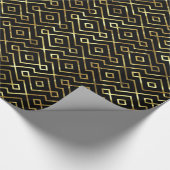 Elegantes Gold- und Schwarz-Nahtloses geometrische Geschenkpapier (Ecke)