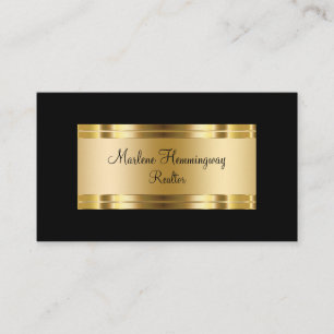 Elegantes Gold und Schwarz Realtor Visitenkarte