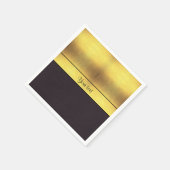Elegantes Gold und Schwarz Serviette (Ecke)