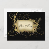 Elegantes Gold- und Schwarz-Swirl-Design - passen Postkarte (Vorne/Hinten)